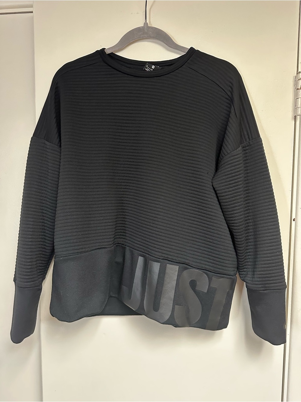 Nike Black Quilted-Texture Crewneck Sweatshirt